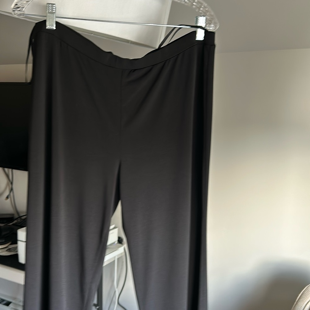 Black dressy wide leg pants above ankle size L